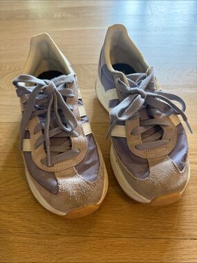 adidas Women’s Lavender and Cream Retro Runner Sneakers